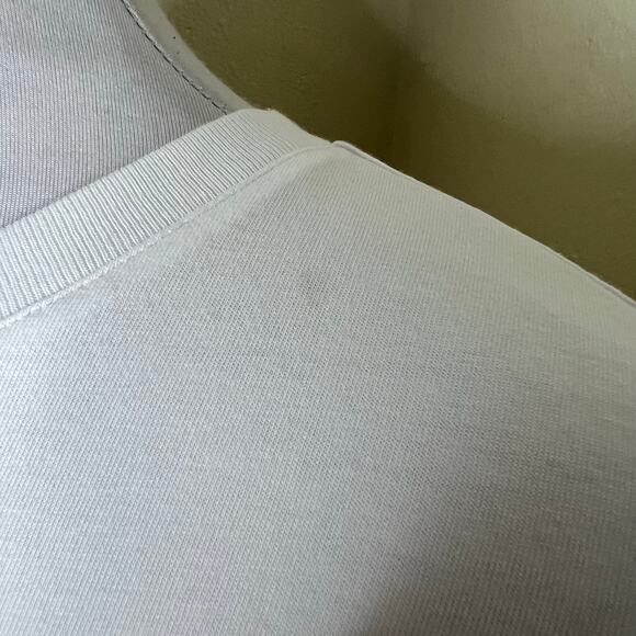 J Crew Lace Trim Tee Medium White Crewneck Short Sleeve Chic Minimalist T-Shirt - Picture 8 of 8